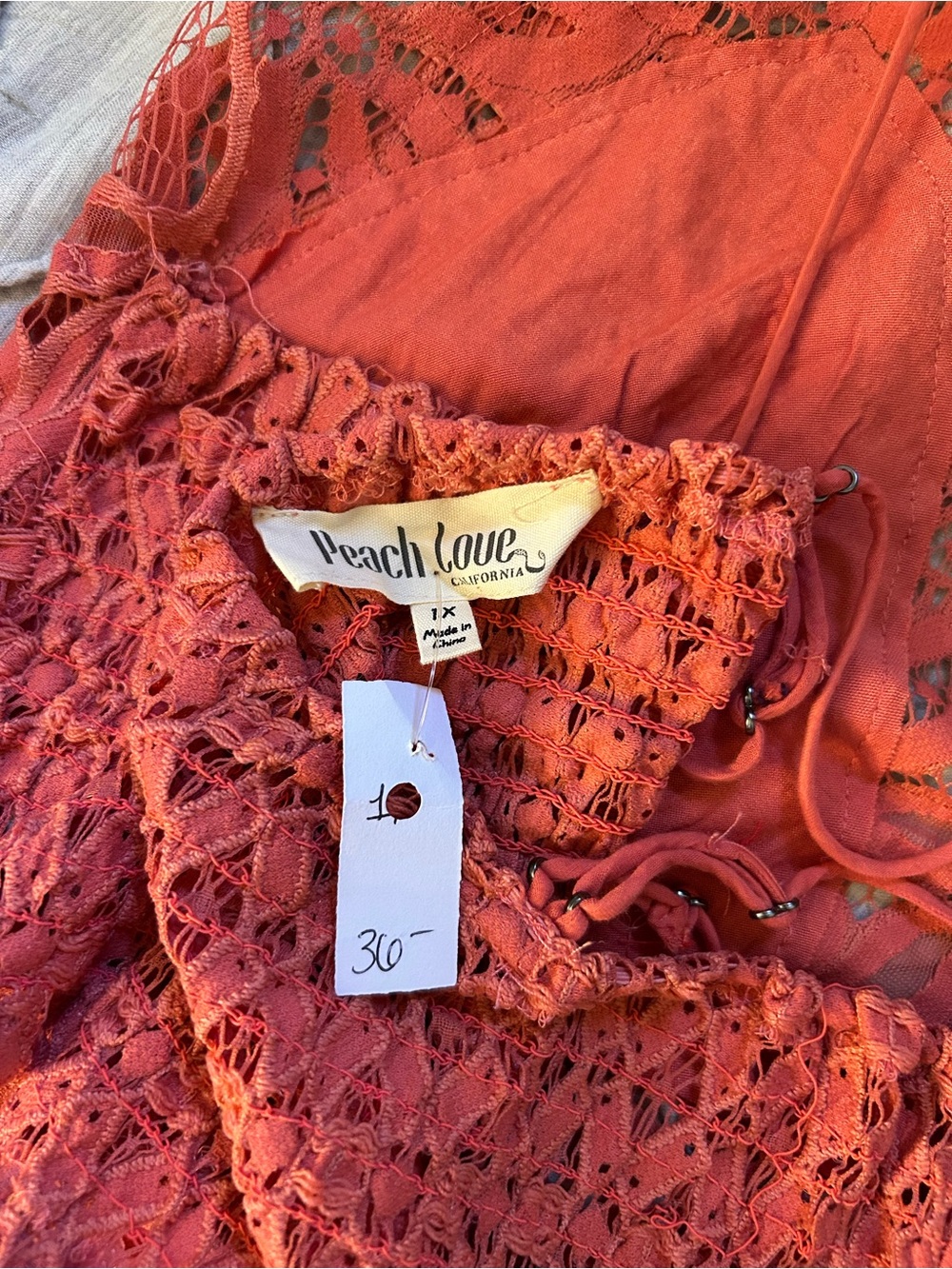Coral Lace Crop-Too